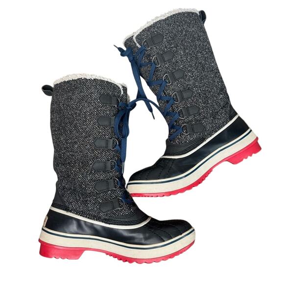 Sorel Tivoli High Lace Up Winter Boots Womens 6 Gray Waterproof Faux Fur Snow - Picture 4 of 9